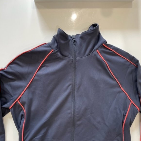 JOE FRESH Athletic Spandex Jacket ~ Dark Gray with Coral Piping ~ Size Small - Picture 2 of 15